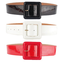 Load image into Gallery viewer, Women PU Leather Belt One Size Strap Waistband (Black/White/Red)