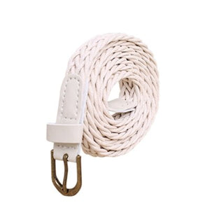New Fashion Womens Belt Brief Knitted Candy Colors Hamp Rope Braid Belt