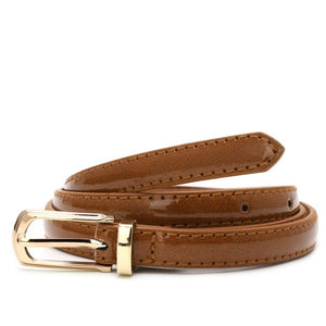 Candy Color Metal Buckle Thin Casual Belt For Women
