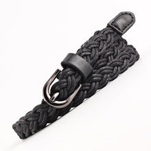 Load image into Gallery viewer, Fashion Womens Vivid Braided Casual PU Leather Narrow Thin Buckle Strap Waist Belt