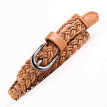 Load image into Gallery viewer, Fashion Womens Vivid Braided Casual PU Leather Narrow Thin Buckle Strap Waist Belt