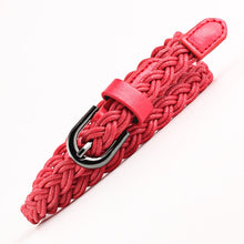 Load image into Gallery viewer, Fashion Womens Vivid Braided Casual PU Leather Narrow Thin Buckle Strap Waist Belt