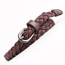 Load image into Gallery viewer, Fashion Womens Vivid Braided Casual PU Leather Narrow Thin Buckle Strap Waist Belt