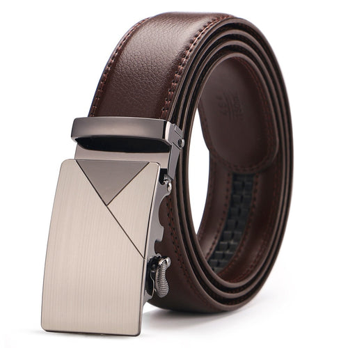 Automatic Buckle Ratchet Belts Comfort Click Leather Belt Male