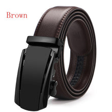 Load image into Gallery viewer, Automatic Buckle Ratchet Belts Comfort Click Leather Belt Male