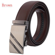 Load image into Gallery viewer, Automatic Buckle Ratchet Belts Comfort Click Leather Belt Male