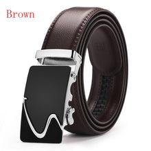 Load image into Gallery viewer, Automatic Buckle Ratchet Belts Comfort Click Leather Belt Male