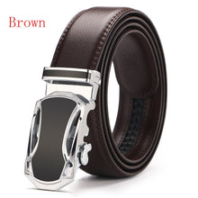 Load image into Gallery viewer, Automatic Buckle Ratchet Belts Comfort Click Leather Belt Male