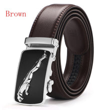 Load image into Gallery viewer, Automatic Buckle Ratchet Belts Comfort Click Leather Belt Male