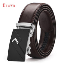 Load image into Gallery viewer, Automatic Buckle Ratchet Belts Comfort Click Leather Belt Male