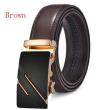 Load image into Gallery viewer, Automatic Buckle Ratchet Belts Comfort Click Leather Belt Male