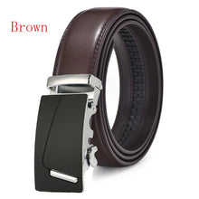 Load image into Gallery viewer, Automatic Buckle Ratchet Belts Comfort Click Leather Belt Male