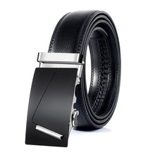 Load image into Gallery viewer, Black Male Buckle Leather Belts